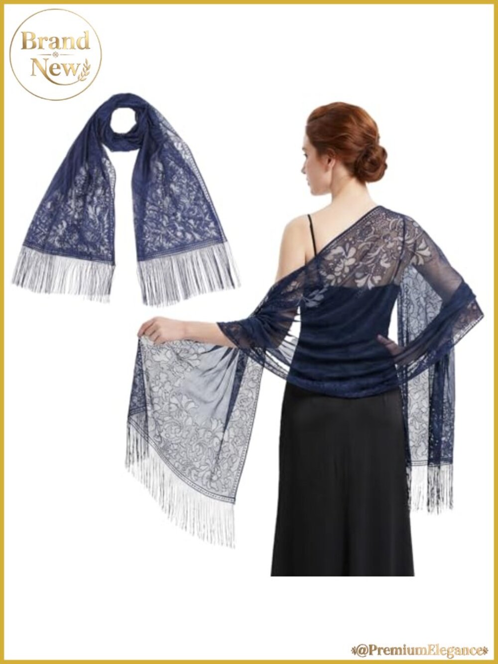 Floral Lace Shawl Fringe Wrap for Women Wedding Party Cape